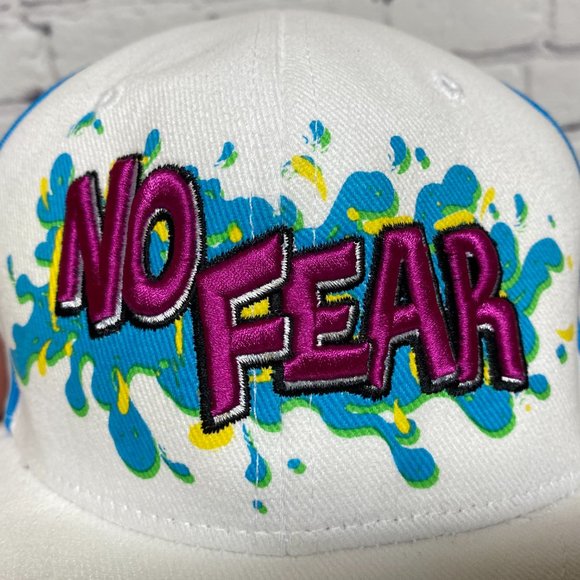 Vintage NO FEAR Headwear BOYS Size Baseball Hat Cap Embroidered Y2K - STAINS - Picture 6 of 13